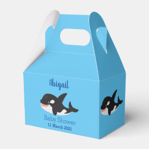 Funny killer whale orca cute cartoon illustration favour box