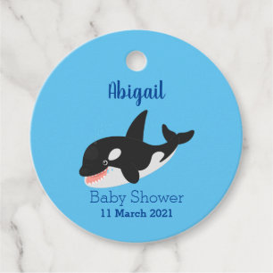 Funny killer whale orca cute cartoon illustration favour tags