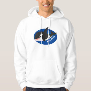 Funny killer whale orca cute cartoon illustration hoodie