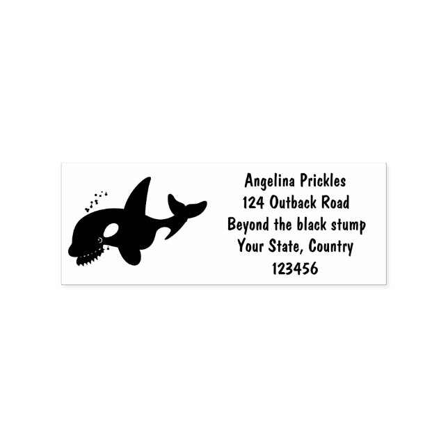 Funny killer whale orca cute cartoon illustration  rubber stamp (Imprint)