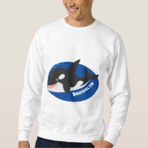 Funny killer whale orca cute cartoon illustration sweatshirt