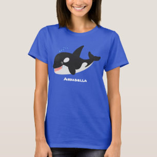 Funny killer whale orca cute cartoon illustration T-Shirt