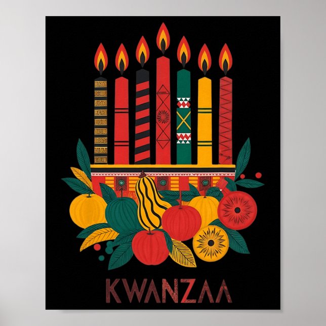 Funny Kinara Seven Candles Kwanzaa Celebration 2  Poster (Front)