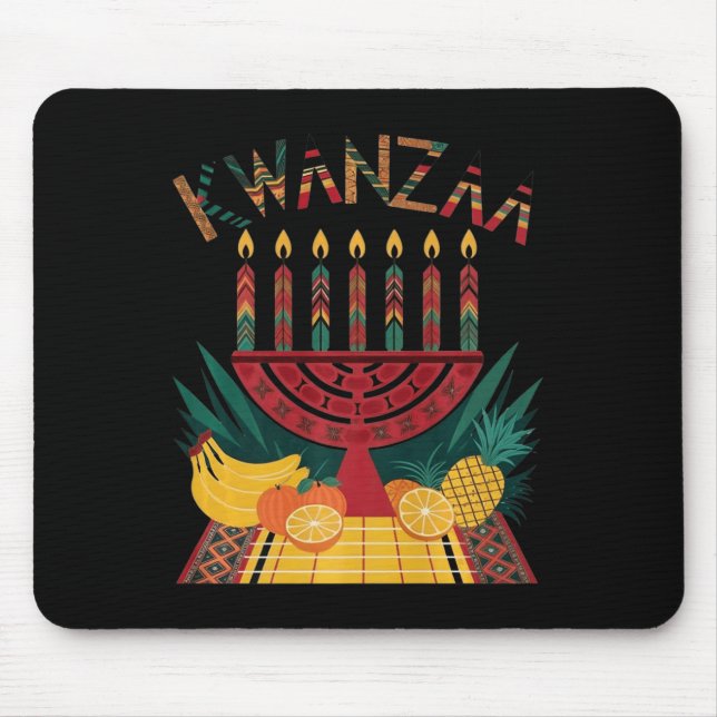 Funny Kinara Seven Candles Kwanzaa Celebration  Mouse Mat (Front)