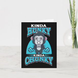 Funny Kinda Chunky Kinda Hunky Bodybuilding Gym Po Card