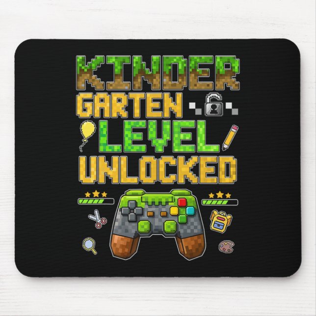 Funny Kindergarten Level Unlocked Ck To School Gam Mouse Mat (Front)