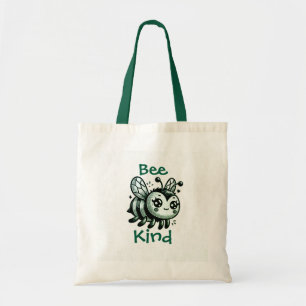 Funny KINDNESS BEE Leaf Green Tote Bag