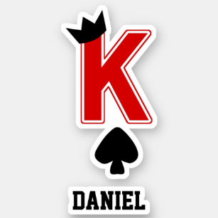 Funny King Letter K Card Crown Symbol Custom Name