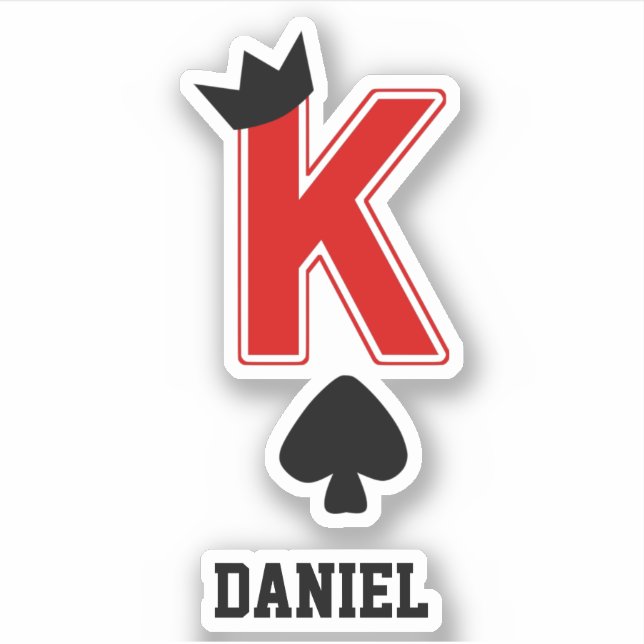 Funny King Letter K Card Crown Symbol Custom Name (Front)