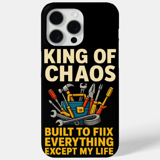 Funny King of Chaos iPhone 15 Pro Max Case-Mate iPhone Case (Back)