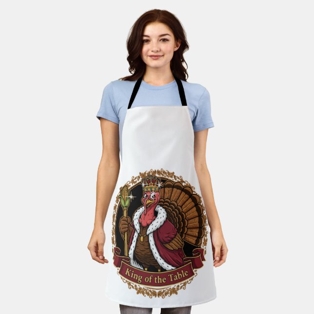 Funny "King of the Table" Thanksgiving Turkey Apron (Worn)