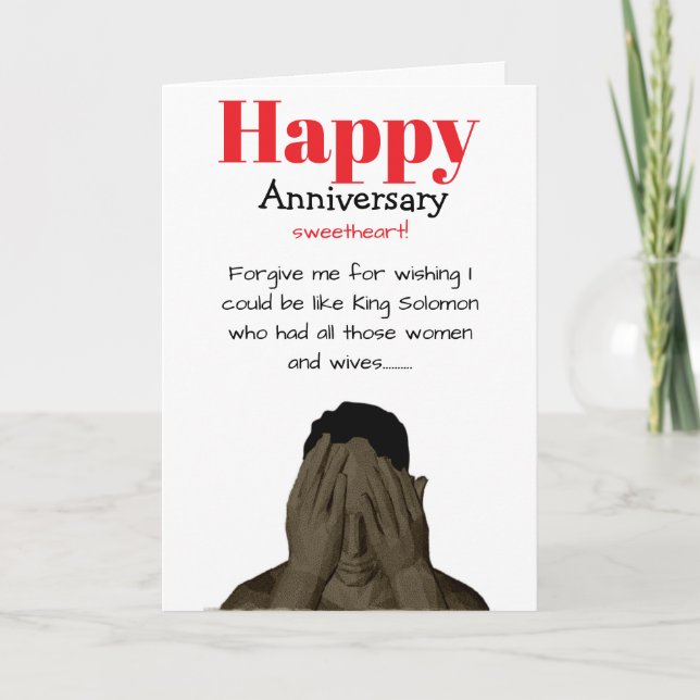 Funny King Solomon of the bible anniversary Card (Front)