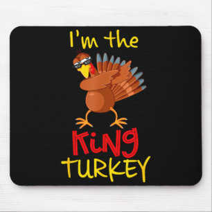 Funny King Turkey Matching Family Group Thanksgivi Mouse Mat