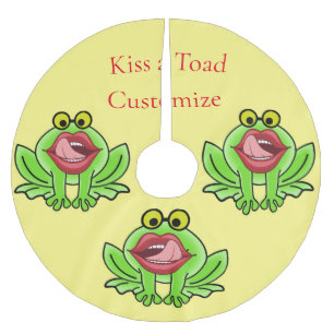 Funny Kiss A Toad Thunder_Cove Brushed Polyester Tree Skirt