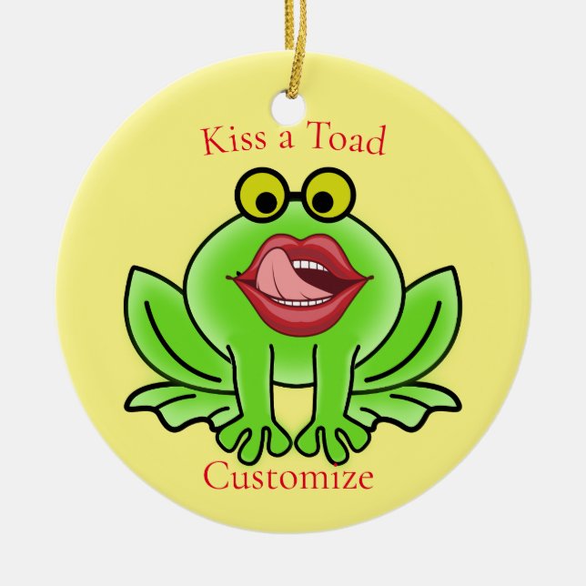 Funny Kiss A Toad Thunder_Cove Ceramic Tree Decoration (Front)