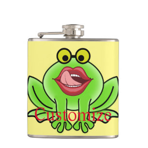 Funny Kiss A Toad Thunder_Cove Hip Flask