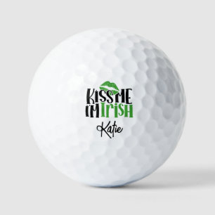 Funny "Kiss Me I’m Irish" Personalized St Patricks Golf Balls
