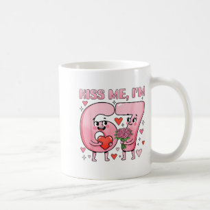 Funny Kiss Me I'm 67 Cute Valentine's Day Couples Coffee Mug