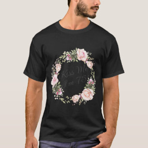Funny Kiss Me Im 75 Nk Roses Floral  T-Shirt