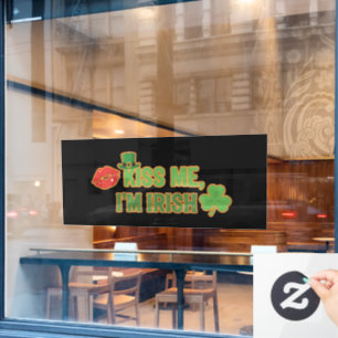 Funny Kiss Me I'm Irish St. Patrick's Day Party Window Cling
