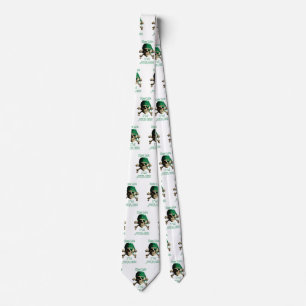 Funny Kiss Me Irish Jolly Roger Pirate Skull Tie