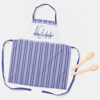 Funny Kiss The Cook Trendy Modern Humour Periwinkl Apron