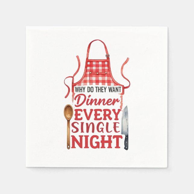 Funny Kitchen Apron Design Napkin (Front)