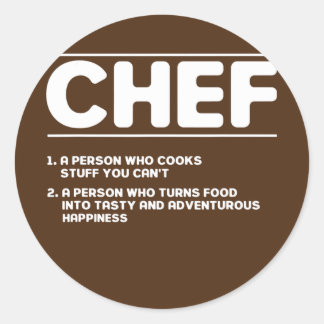 Funny Kitchen Chef Definition  Classic Round Sticker