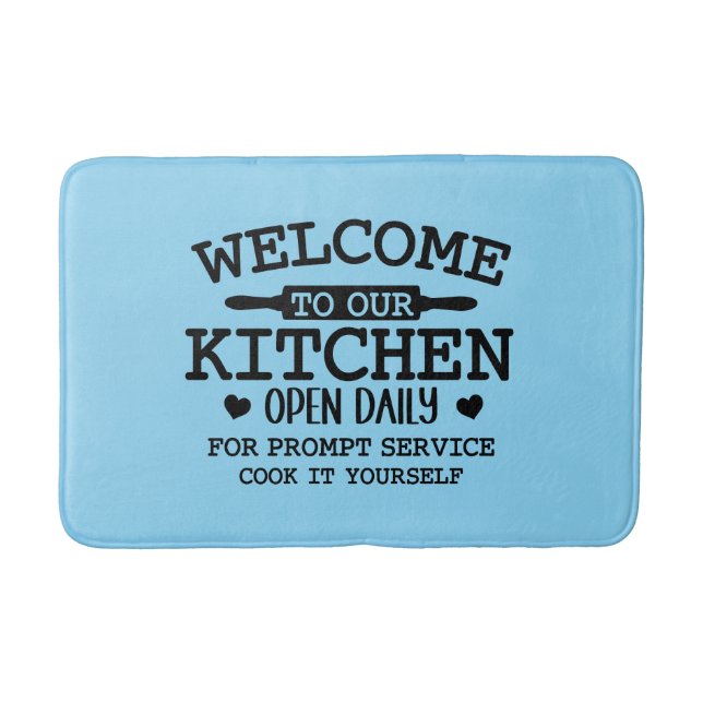 Funny kitchen cooking word art  bath mat (Front)