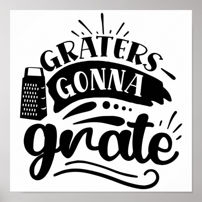 Funny Kitchen Decor, Gift for cook, Kitchen Art Poster (Front)