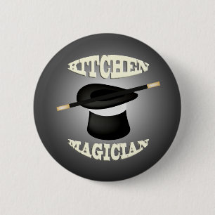 Funny Kitchen Magician Button