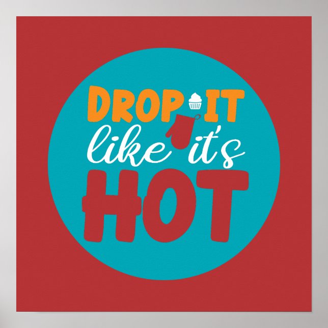 Funny Kitchen Pun Typography Trendy Retro Colour Poster (Front)