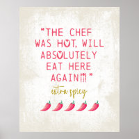 Funny Kitchen Reviews Chef was Hot Spicy Peppers