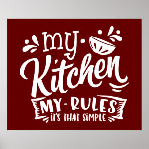 funny kitchen rules poster