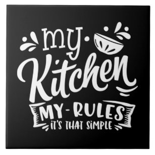 funny kitchen rules word art tile
