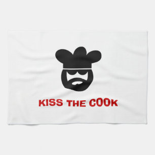 Funny kitchen towel   Kiss the cook