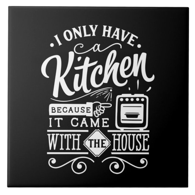 funny kitchen word art tile (Front)