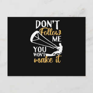 Funny Kitesurfer Kiteboard Don't Follow Me You Postcard