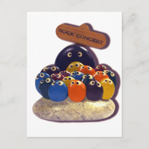 FUNNY KITSCH PET ROCK CONCERT  1970'S POSTCARD