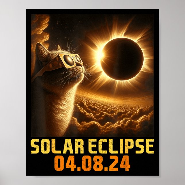 Funny Kitten Cat Sunglasses Total Solar Poster (Front)