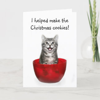 Funny kitten Christmas card