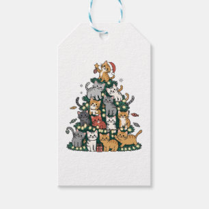 Funny Kitten Christmas Tree Cat Pet Animal Lover  Gift Tags