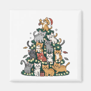 Funny Kitten Christmas Tree Cat Pet Animal Lover Magnet