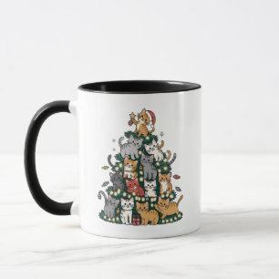 Funny Kitten Christmas Tree Cat Pet Animal Lover Mug