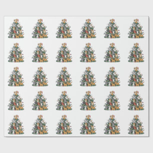 Funny Kitten Christmas Tree Cat Pet Animal Lover  Wrapping Paper