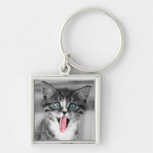 Funny Kitten Key Ring