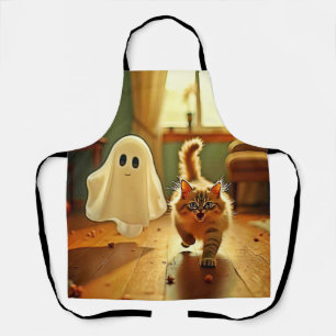 Funny Kitten Spooky Friend Apron