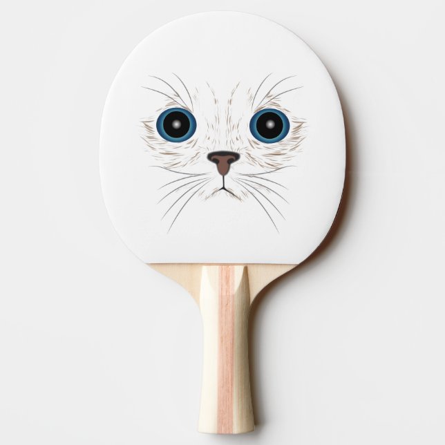 Funny kitty face ping pong paddle (Back)