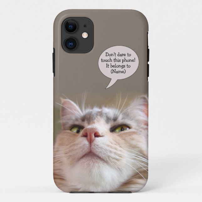 Funny Kitty phone case with your name (Back)