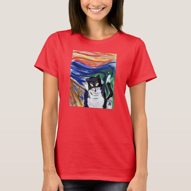 Funny Kitty Scream Cat T-Shirt (Front)
